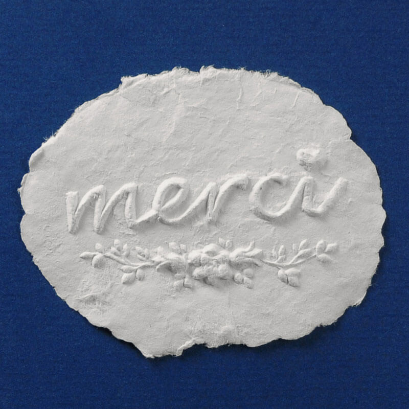 Dankeskarte „Merci“ - Detail