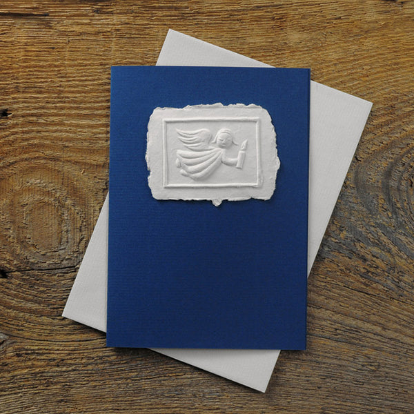 Carte de Noël ange avec bougie