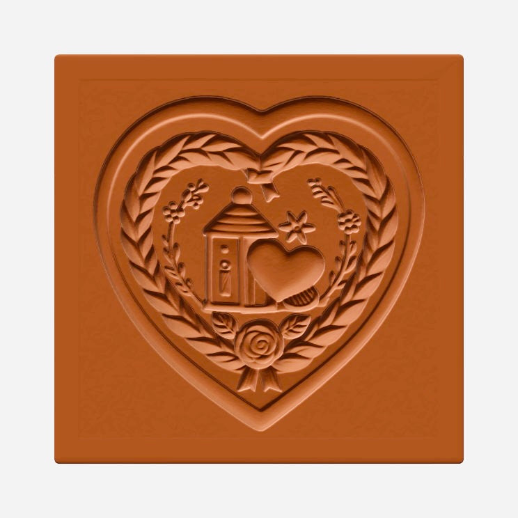 Springerle Model - Heart with lantern inside