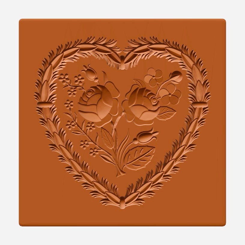 Roses in heart ornament small