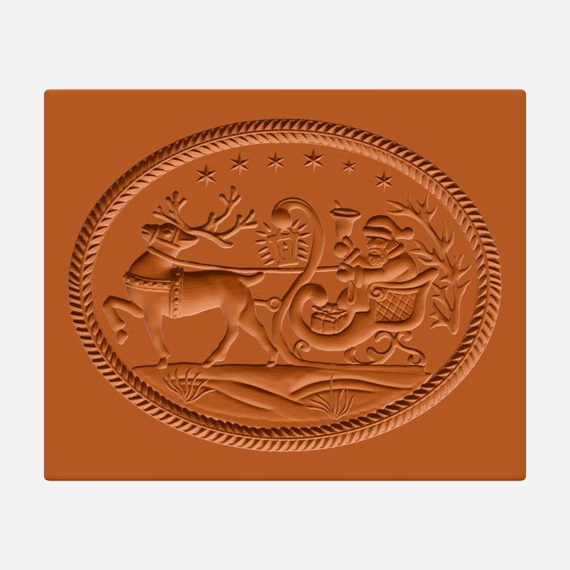 Springerle Model - Weihnachtsmann mit Schlitten