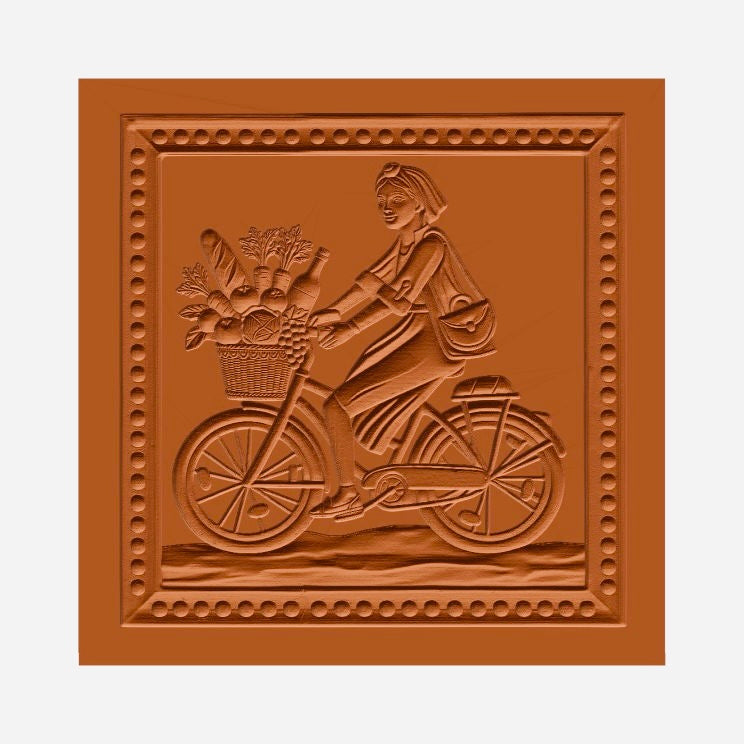 Ciclista con la compra