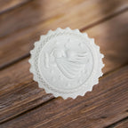 Engel mit Kerze rund