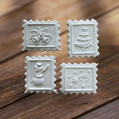 4 modèles mini carrés, bonhomme de neige, étoile filante, ...