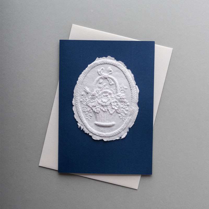 Carte de vœux Corbeille de fleurs fines